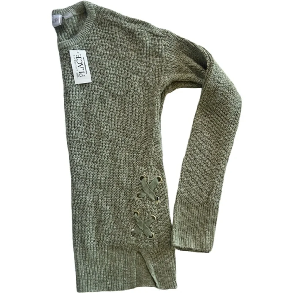 The Children's Place Green Sweater with Lace-Up Sides